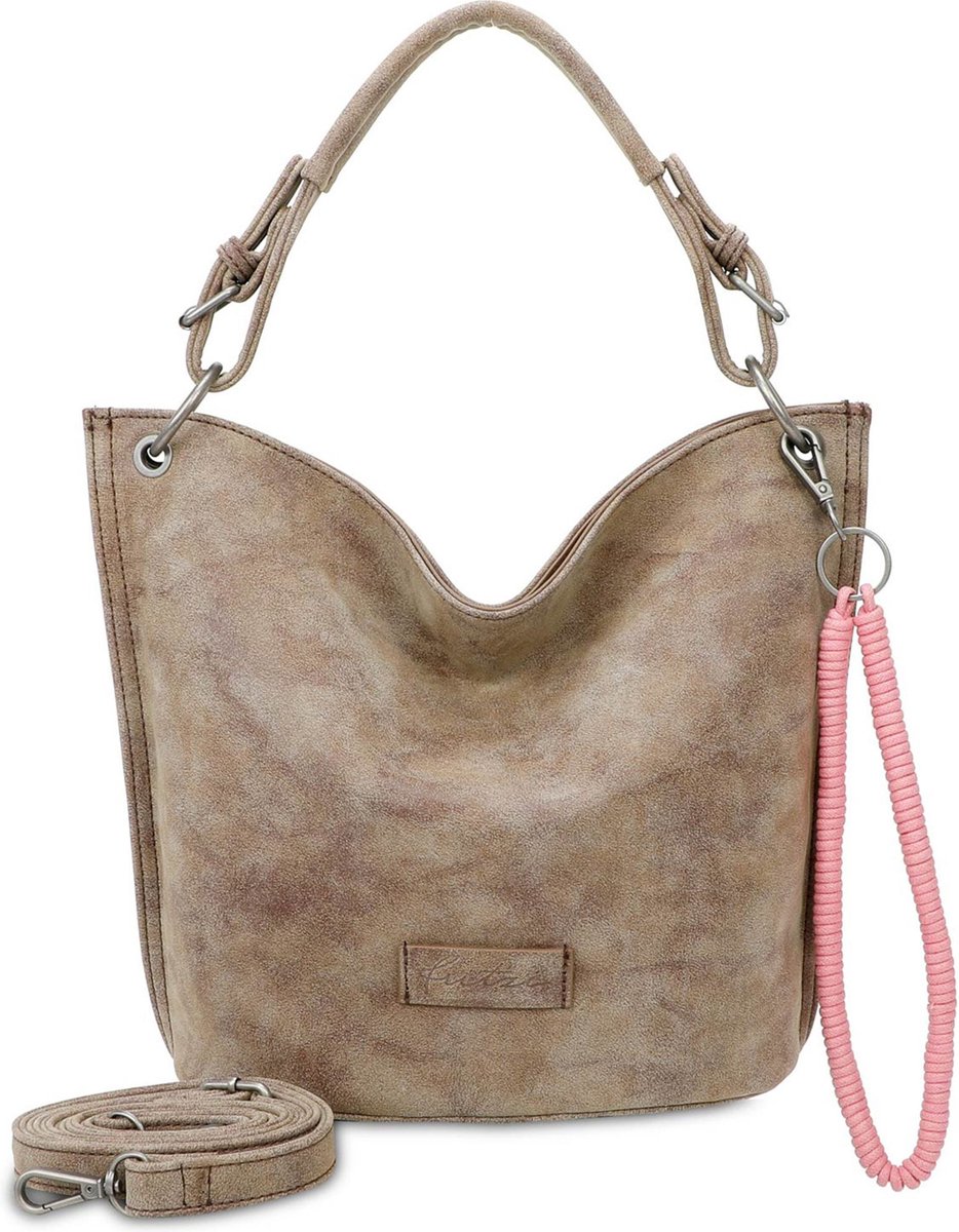 Fritzi aus Preußen Schoudertas Fritzi31N Vintage Hobo Bag Old Wood Bruine