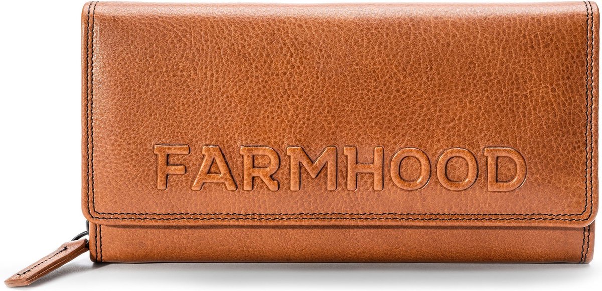 Farmhood Memphis Portemonnee RFID-bescherming Leer 19 cm - Dames - Horizontaal - camel