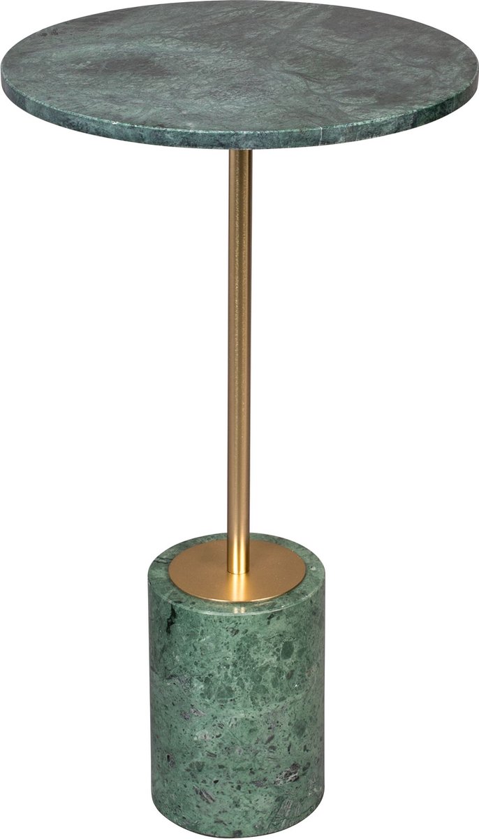 Dutchbone Gunnar Bijzettafel Rond 37,5 cm Marmer Groen/ Goud
