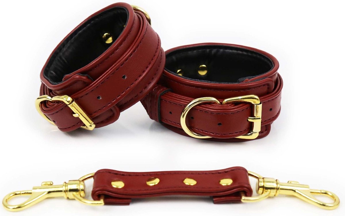 Goedkoopste Handboeien Donker Rood/Goud | Wrist Restraints Dark Red/Gold