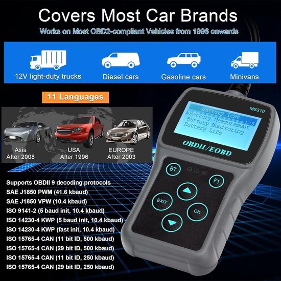 KINGBOLEN Ediag Plus Auto Diagnosekoffer, OBD II Franse Diagnose Voor Voertuigen Uitgerust Met 15 Diensten Complete Systemen Ios En Android 626168932
