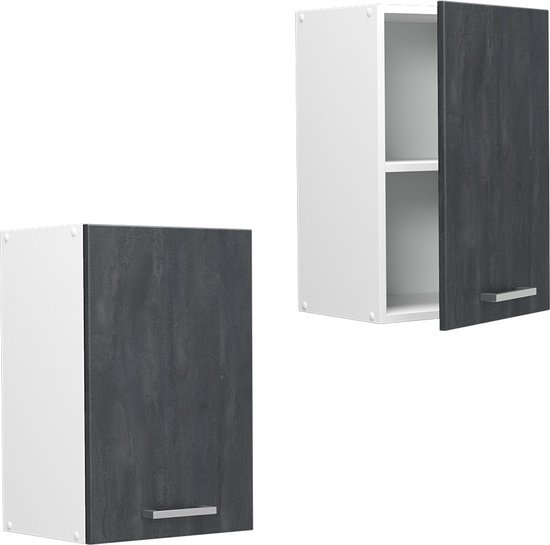 Vicco Armoire suspendue R- Line, Béton Zwart / Wit, 40 cm