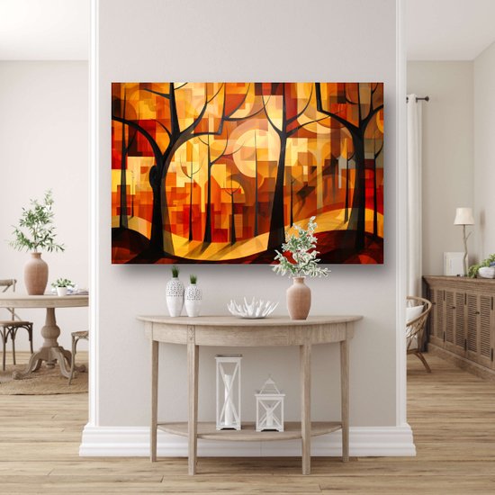 Décoration murale Arbres - Peintures Nature - Peintures toile Bâtiments - Peintures Classiques - Toile - Décoration chambre à coucher toile 90x60 cm