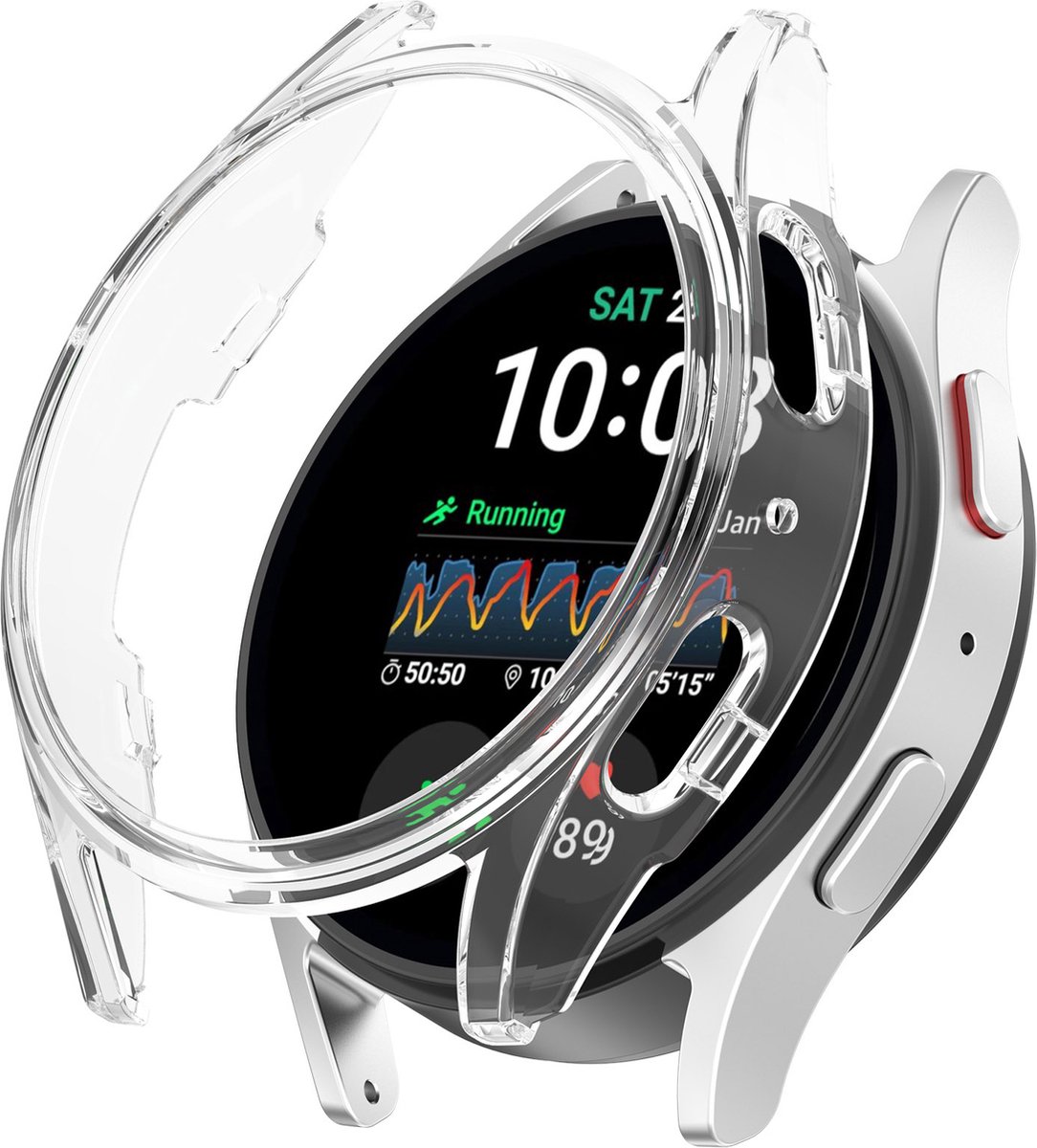 Strap-it PC hard case hoesje - geschikt voor de Samsung Galaxy Watch 7 40mm (transparant)