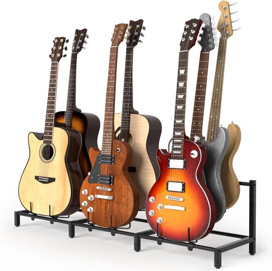 3-voudige gitaarstandaard multi-stand gitaarstatief meervoudige gitaarhouder verstelbare voeten gitaar standaard multi-gitaar rek voor huishoudens concertzalen muziekinstrumentenwinkels 67 x 13,5 x