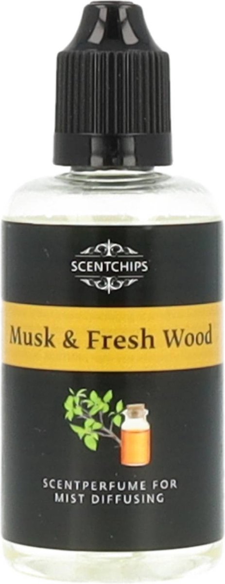 Goedkoopste Scentchips® Musk & Vers Hout - Geurolie Voor Aromadiffuser - Geurolie Voor Oliebrander - Navulling Geurbrander - Etherische Olie - Geurverspreiders - Verdamper