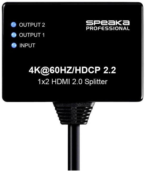 SpeaKa Professional SP-9443508 1 + 2 poorten HDMI-splitter Zwart van SpeaKa Professional — afbeelding 5