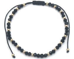 Enkelbandje - touw - verstelbaar - zwart - goudkleurig - zomer - vakantie - strand - zon - festival - dames - vrouwen - unisex - tijdloos - hip - cadeau - feest
