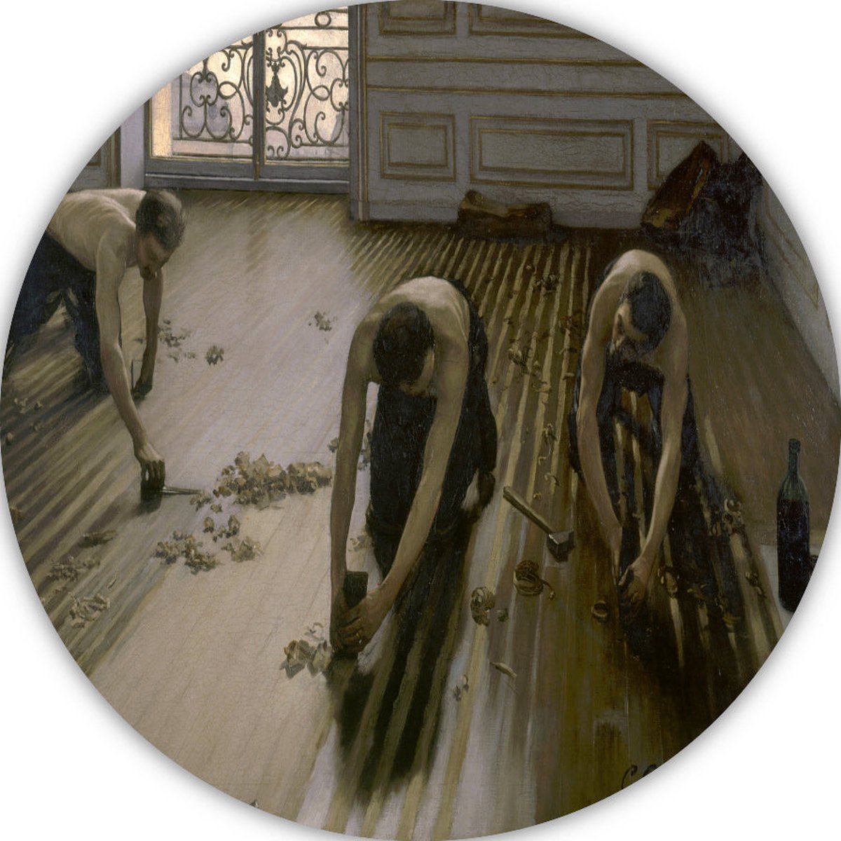 Parketschaafmachines - Gustave Caillebotte schilderij - Werklieden schilderij - Wanddecora