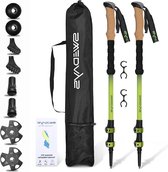 Telescopische Nordic Walking Stokken voor Dames en Heren - Aluminium Trekkingstokken met Kurkgreep - Lightgewicht Verstelbaar van 63-135 cm