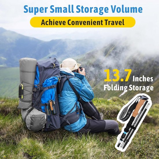 TREKOLOGY TREKZ Cork SE 2PCS Opvouwbare Wandelstok/Rugzakstok met