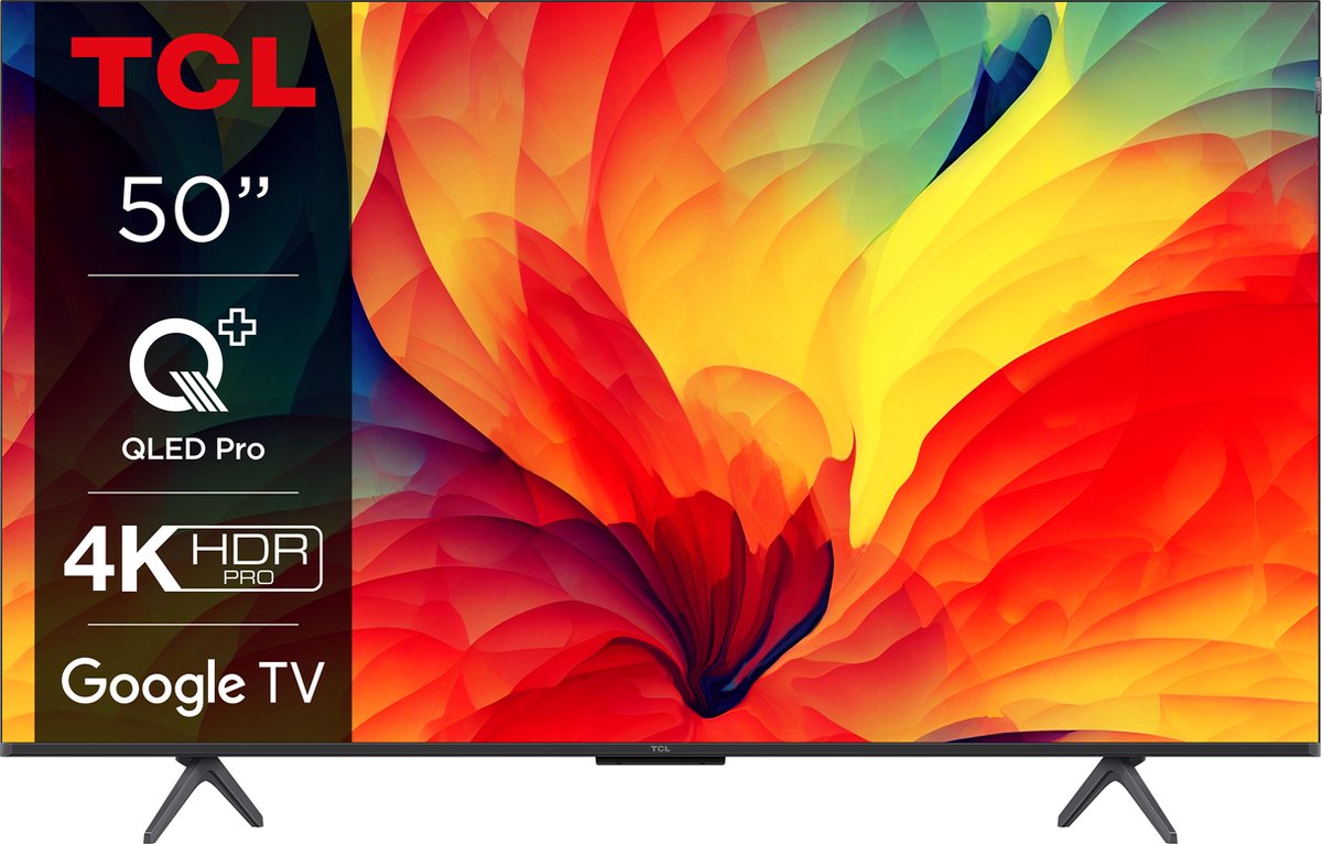 TCL QLED780 50QLED780 - Televisie - (50") - 4K Ultra HD - Smart TV - Zwart - Google TV