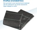 Zwart ProPlus grondzeil Eco met twee groene strepen, gevouwen.