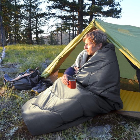 3-4 seizoenen flanel polyester slaapzak -5 °C 20 °C volwassenen waterdicht winter warm camping indoor outdoor koud weer van Merkloos — afbeelding 3