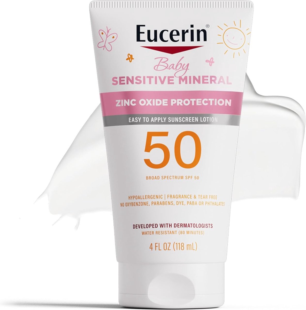 Goedkoopste Eucerin Baby Sensitive Mineral Zinc Oxide Protection - Zonnebrand - , SPF 50