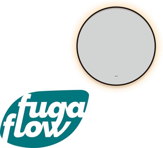 Foto: Fugaflow eccelente arredo badkamerspiegel rond diameter 120cm indirecte led verlichting spiegelverwarming infrarood schakelaar mat zwart