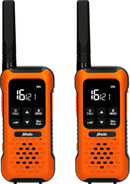 Foto: Alecto fr300oe walkie talkie met bereik tot 10 km waterdicht set van 2 stuks oranje