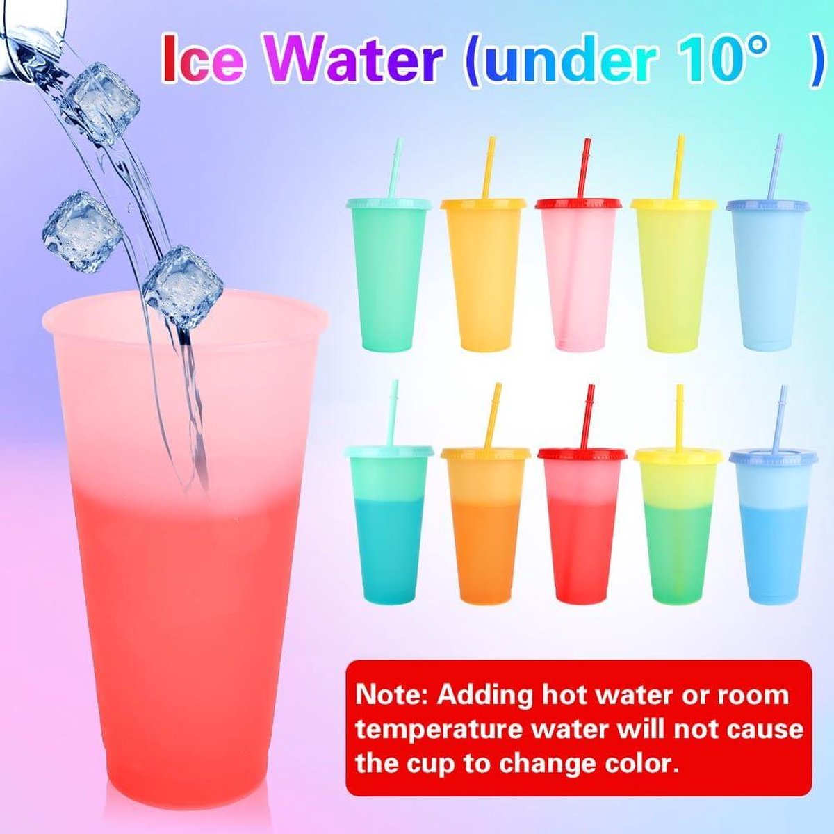 Lot De 36 Gobelets En Plastique Réutilisables Avec Couvercle Et Paille