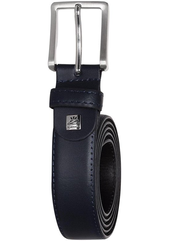 LINDENMANN leren heren riem - blauw - Maat: 105