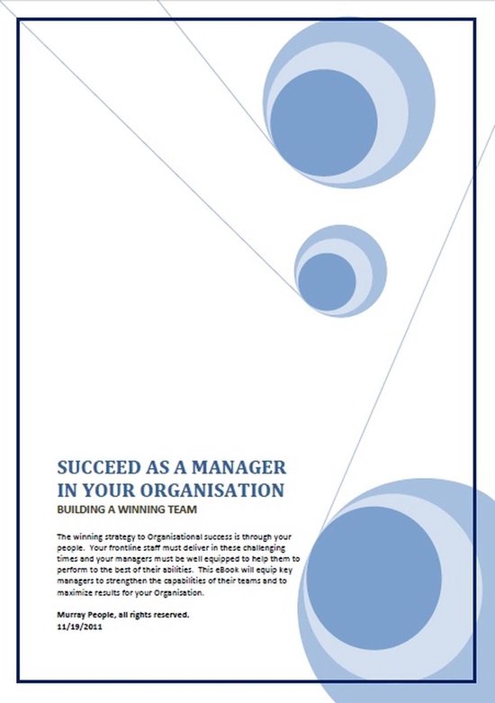 Succeed as a Manager in your Organisation - Building a Winni ... - cover