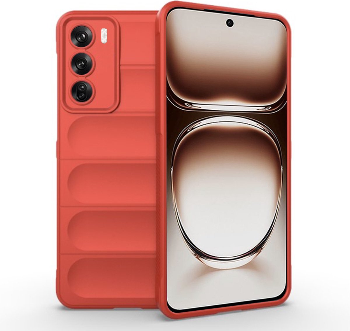 Techsuit Magic Shield Silicone Back Cover hoesje voor Oppo Reno12 Pro - Rood