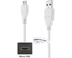 OneOne 2,5m Micro USB kabel. Extra sterke laadkabel. Stevig oplaadkabel snoer past op Samsung Galaxy tablets Tab 3 10.1, Tab 3 7.0, Tab 3 8.0, Tab 4 7.0, Tab 4 8.0, Tab S2 8.0, Tab S2 9.7, Tab S8.4