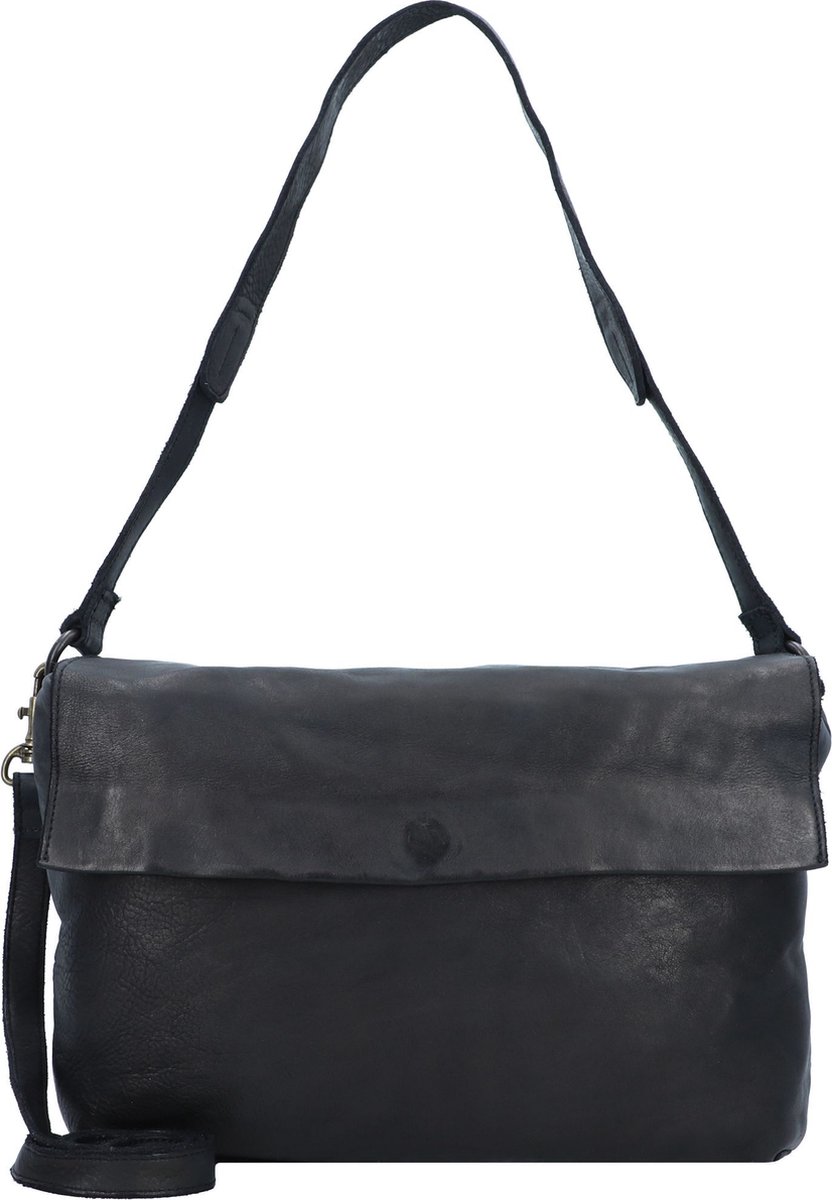 HAROLD'S Leren Schoudertas Submarine Handbag Flap Black Zwart