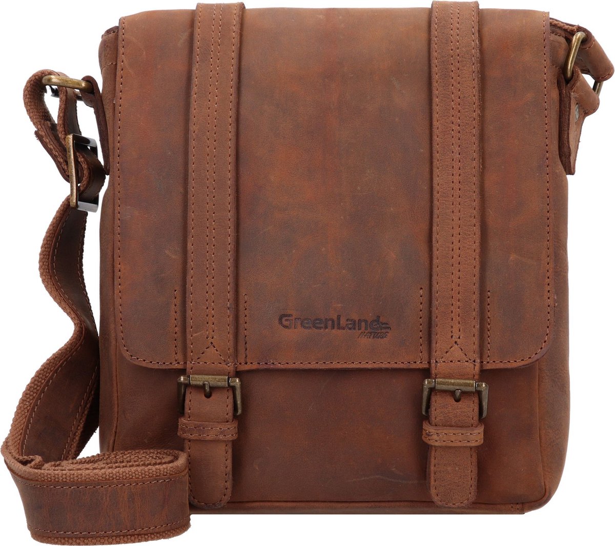 GreenLand Nature Schoudertas Tabletzak Montenegro Crossbody Bag Brown Bruine