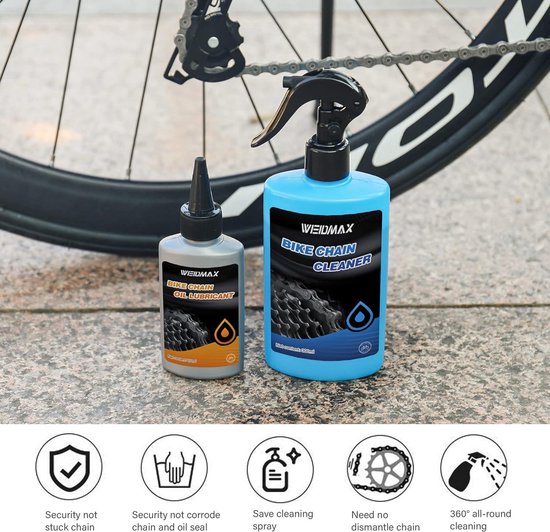 Foto: Fietskettingreiniger set 6 in 1 biologisch afbreekbare fietskettingolie 300 ml fietsreinigingsspray fietsreiniger met borstels