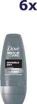 Dove Men+Care Deodorant Roller Invisible Dry - 6 x 50 ml - Voordeelverpakking