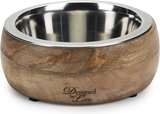 Designed by Lotte Mandira - Hondenvoerbak - Hout - 16,5 cm