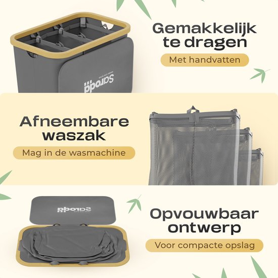 Wasmand met 3 vakken en plank kopen