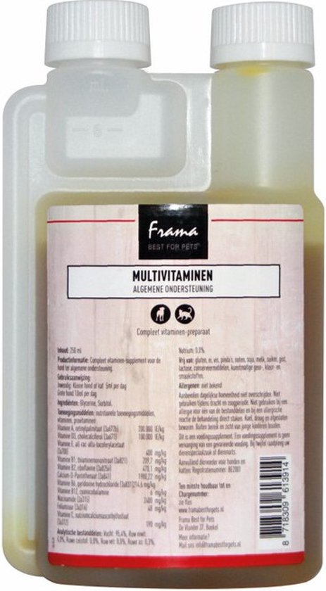 Foto: Frama multivitamine 250 ml hond en kat