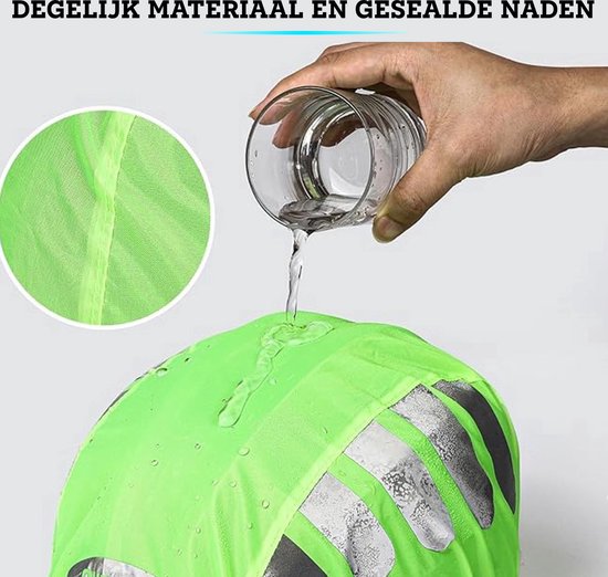 Reflecterende Muts voor Helm - Fietshelm Regenhoes - Waterdicht - Geel — afbeelding 3