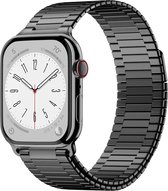 By Qubix Magnetische stalen band - Zeer sterke magneet - Zwart - Geschikt voor Apple Watch 38mm - 40mm - 41mm - 42mm - stalen bandje - smartwatch bandjes