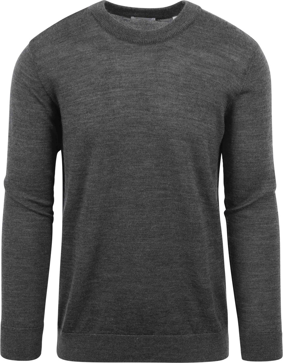 KnowledgeCotton Apparel Pullover Wol Antraciet - Maat XL - Heren - Pullovers