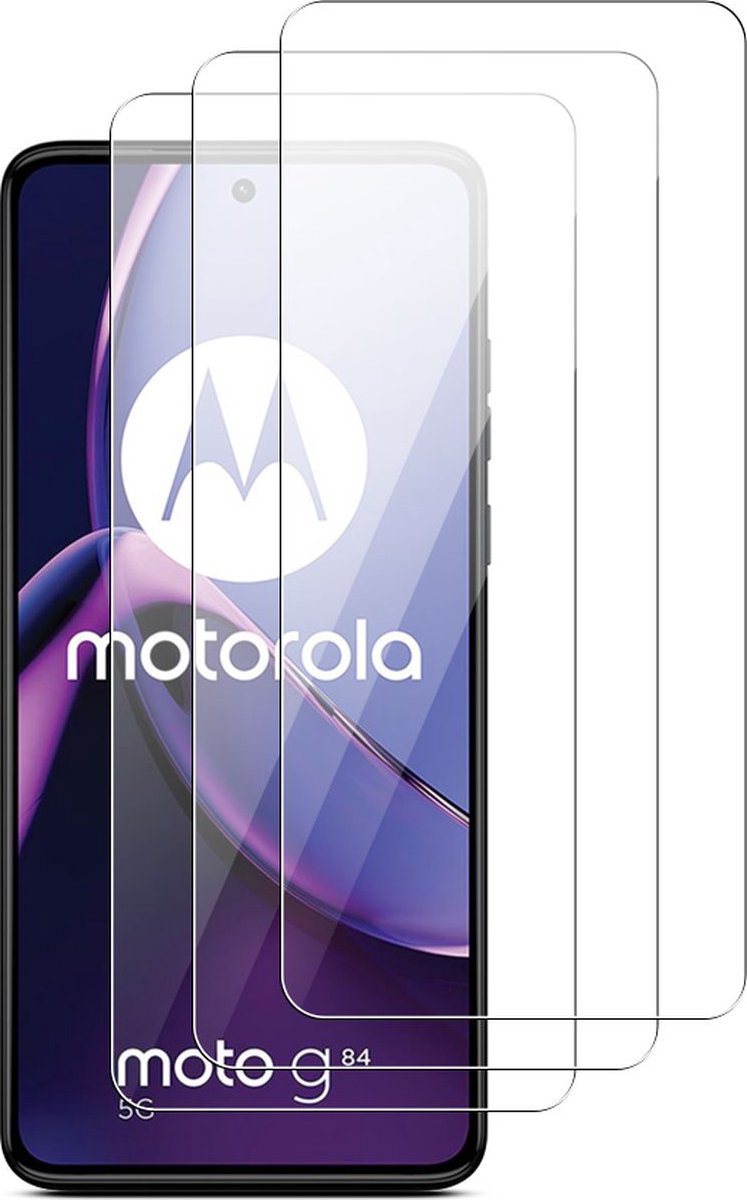 Mobigear Screenprotector geschikt voor Motorola Moto G84 | Mobigear Screenprotector Folie - Case Friendly (3-Pack)
