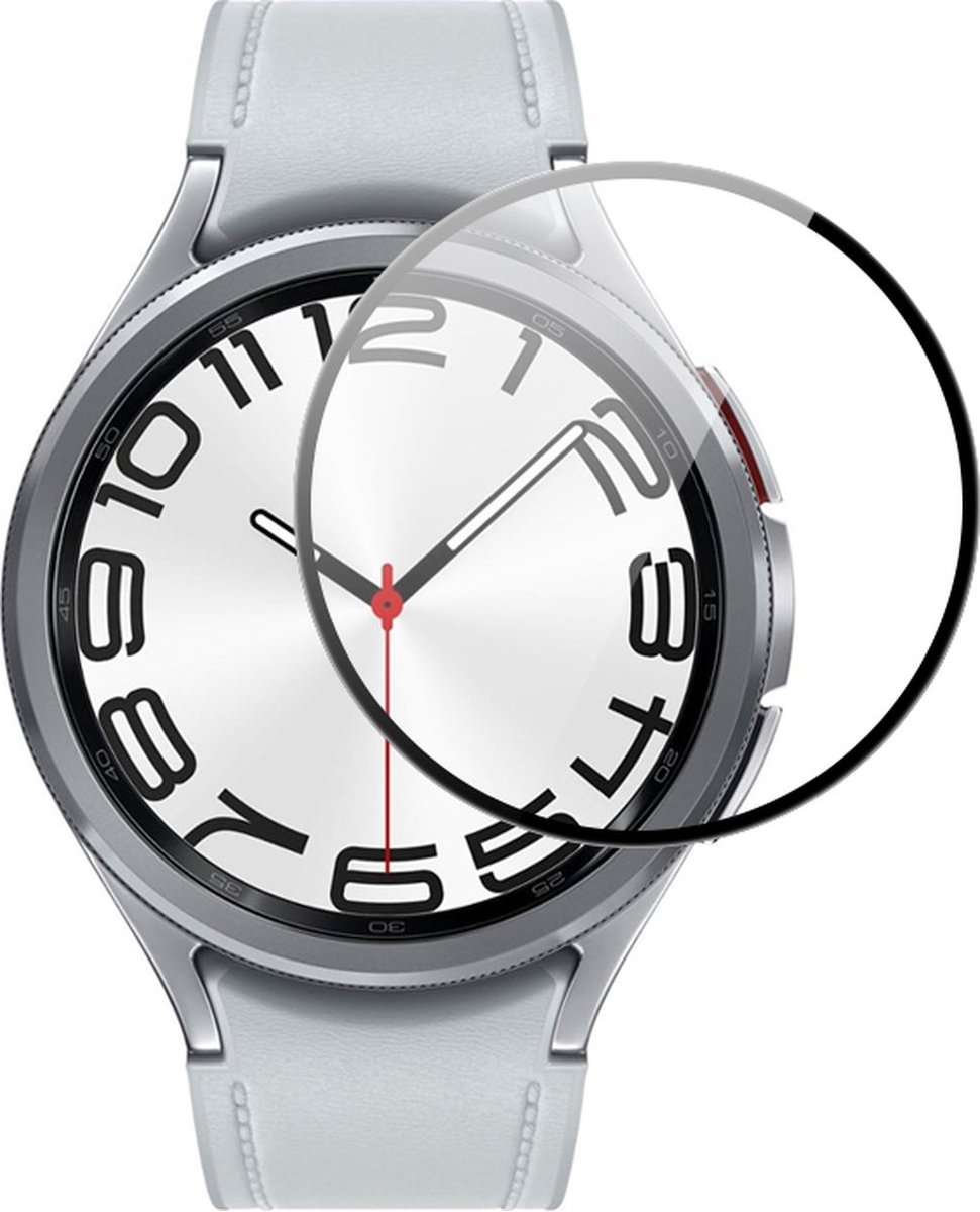 Mobigear Screenprotector geschikt voor Samsung Galaxy Watch 6 Classic - 47 mm | Mobigear Premium Screenprotector Folie - Case Friendly - Zwart