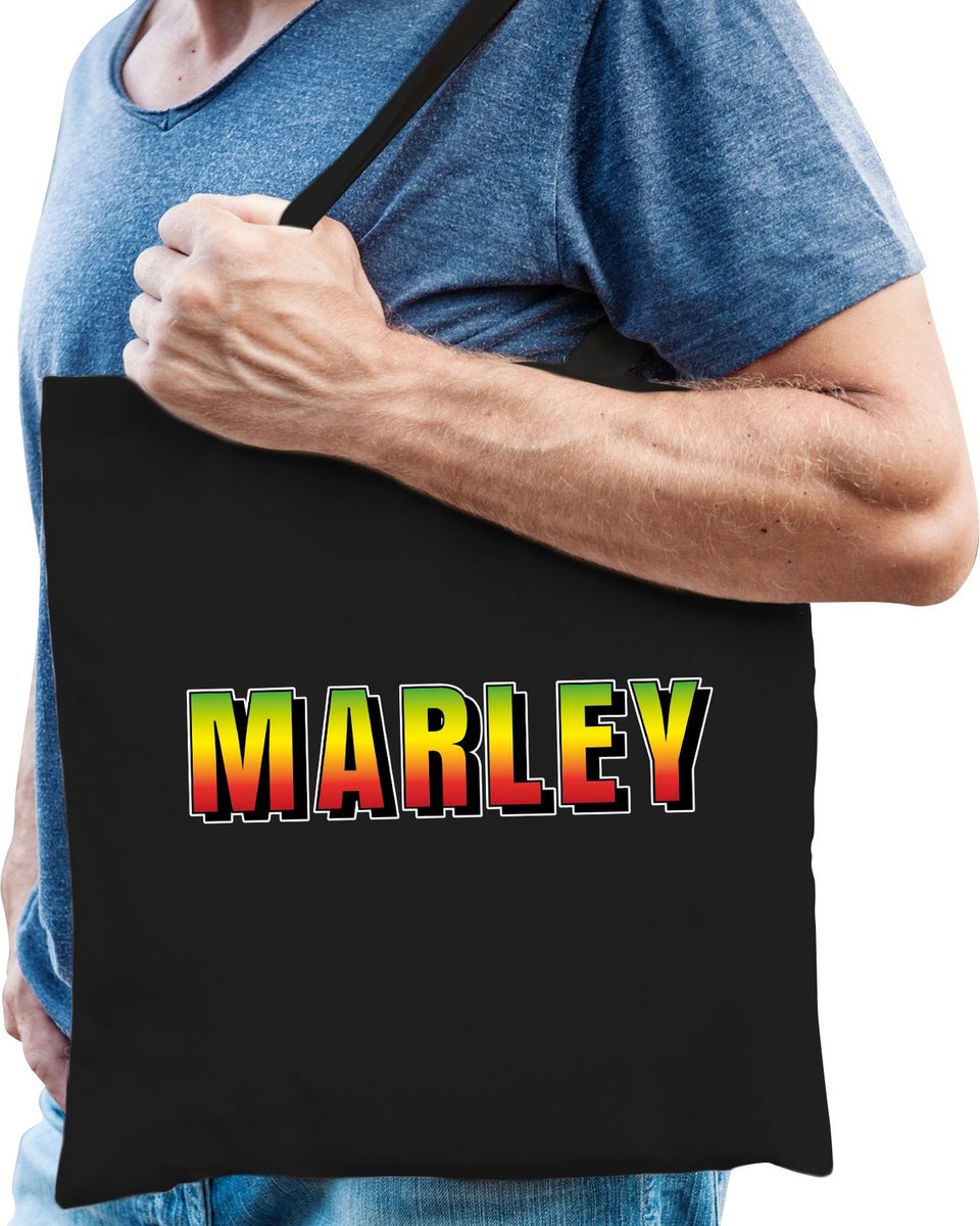 Marley reaggae fan cadeau tas zwart heren- kado tas / tasje / shopper