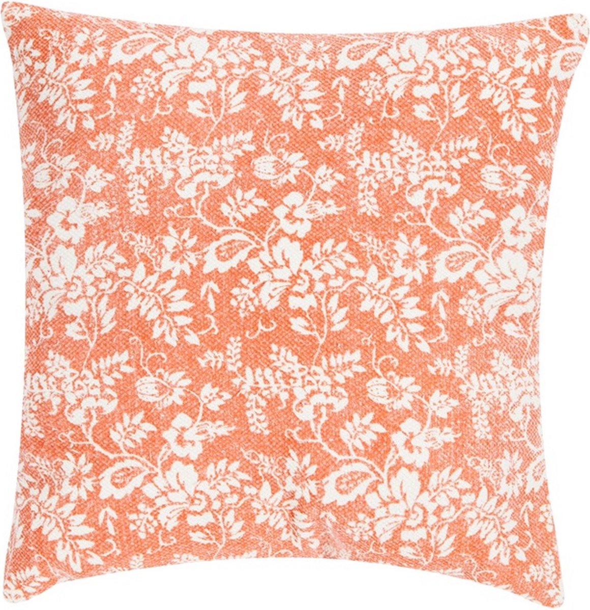 Linen & More Flower Garden Oranje Kussen | 45 X 45 | Sierkussen Voor Woonkamer Of Slaapkamer