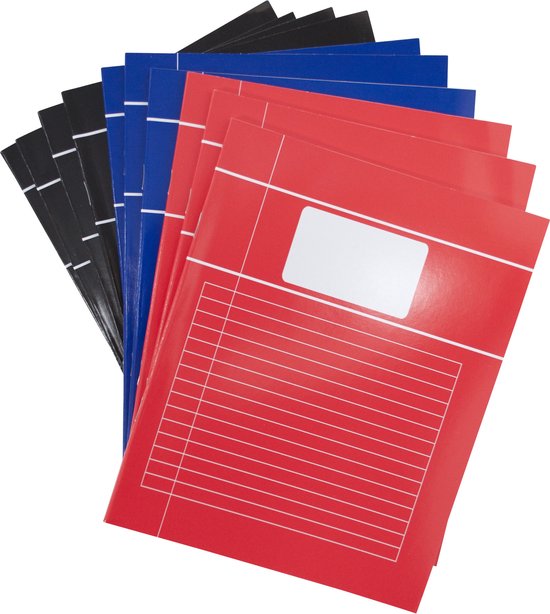 10x stuks school schriften gekleurd A5 lijntjes - Lijntjes schriften - Notitieschriften