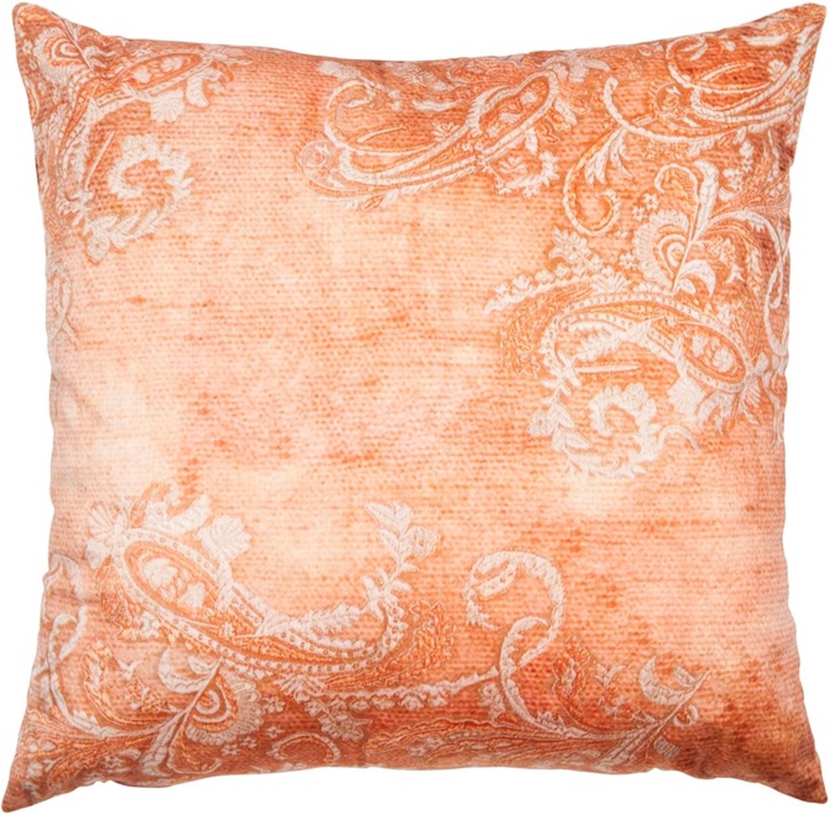 Linen & More Classic Paisley Oranje Kussen | 50 X 50 | Sierkussen Voor Woonkamer Of Slaapkamer