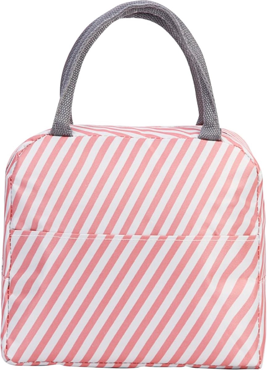 Kleine koeltas, lunchtas, lunchtas, thermotas, voedseltas, werk, geïsoleerde koeltas, lunchbox, draagbaar, waterafstotende laag, voor werk, school, picknick (roze)