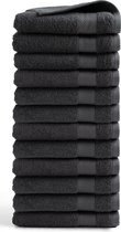 Bol.com DoubleDry Handdoeken Set 50 x 100 cm - 12 stuks - 100% zacht katoen 500 g/m2 - 12x Antraciet aanbieding