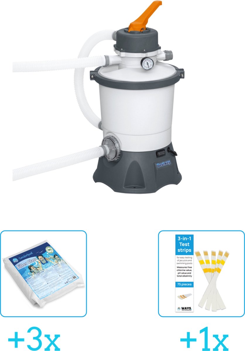 Bol.com Bestway - Zandfilterpomp 58515 - 3.028 liter per uur inclusief Comfortpool Glasparels - Voor Filterpomp - 20kg (3 stuks)... aanbieding
