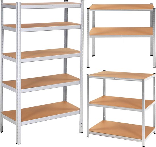 Springos Opbergrek | Stellingkast | Stellingkast Metaal | 675 KG |150 x 75 x 30 cm
