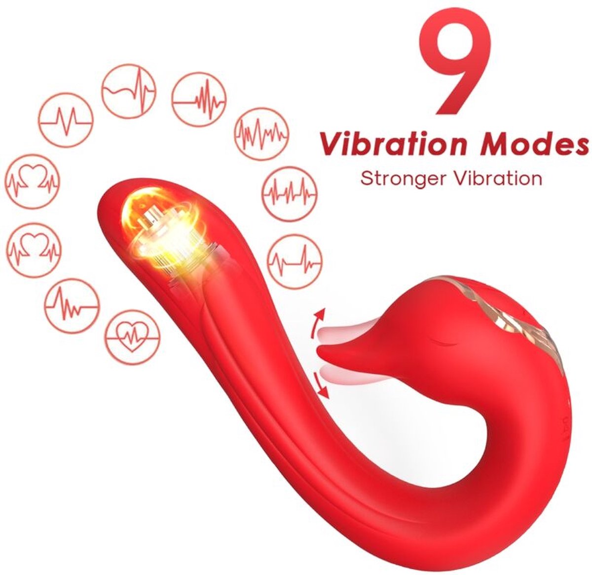 Goedkoopste ARMONY - DELFIN VIBRATOR MULTIPOSITIE & WARMTE-EFFECT ROOD | VERWARMENDE VIBRATOR | VIBRATOR VOOR VROUW | PREMIUM VIBRATOR | SEX TOYS VOOR VROUW | SEKSSPEELTJES VOOR VROUW | SEKSSPEELTJES | SEX TOYS