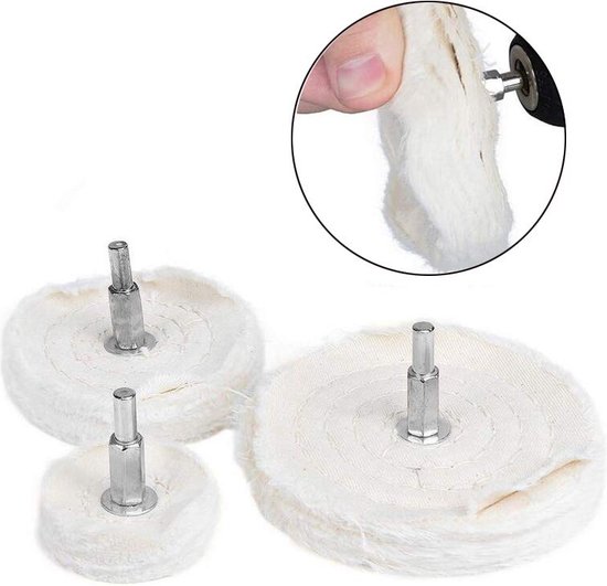 Set van 5 Wool Polishing Buffer Pads - Polijstset Voor het polijsten