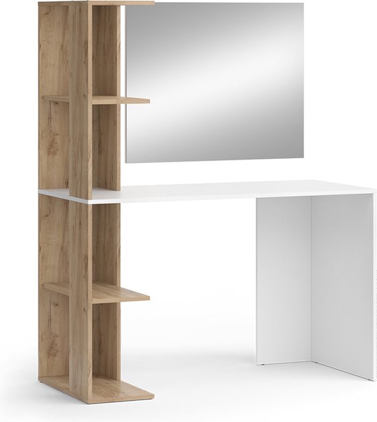 Vicco Coiffeuse Tower, Wit/Sonoma, 122,2 cm avec miroir