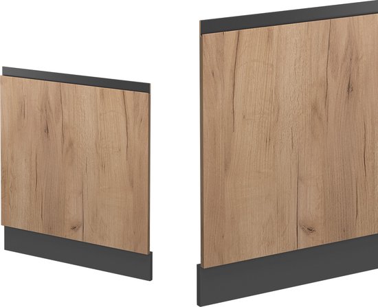Eenpersoonskeuken R-Line Eik goud/antraciet 140 cm J-vorm Vicco | Goudkleurig Eiken/Antraciet | zonder werkblad | 406673123018106